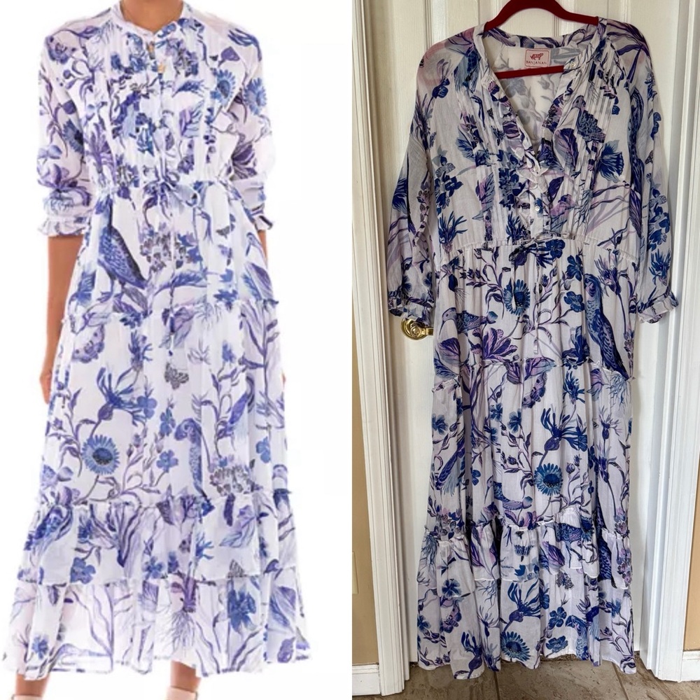 Banjanan Floral Blue and Lilac Maxi Dress